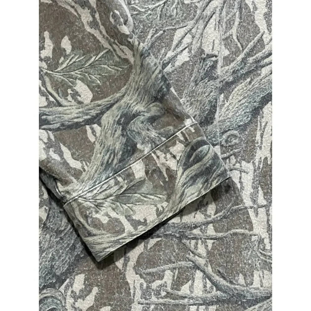 Vintage 80s Mossy Oak Tree Stand Camo Chamois Shirt Heavy Flannel Made in USA XL
